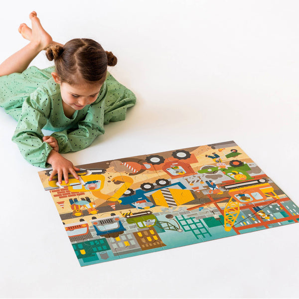 Construction Site 24-Piece Floor Puzzle-Chronicle Books-Fritz and Gigi