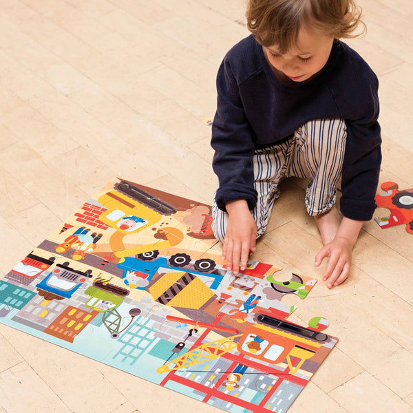 Construction Site 24-Piece Floor Puzzle-Chronicle Books-Fritz and Gigi