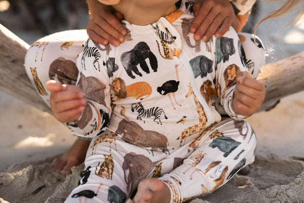 Baby Bamboo Romper - Animals Of Africa