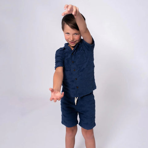 Resort Shirt Navy Blue Sharks