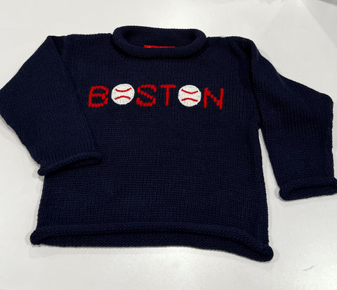 Boston Baseball Sweater Navy