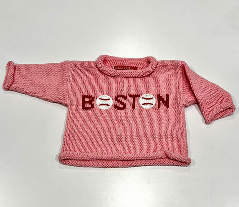 Boston Baseball Sweater Pink