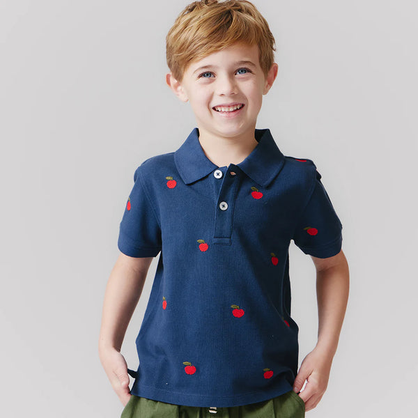 Boys Alec Shirt - Apples Embroidery