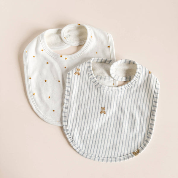 Organic Cotton Layette Bear Bee Baby Shower Welcome Gift : Blue