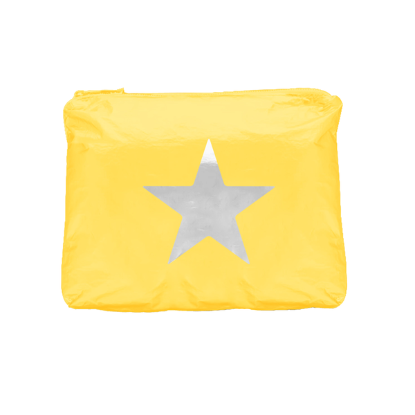 Malibu Tyvek Pouch w/ Star, Love & Heart Print- 5 Colors!: Yellow w/ STAR