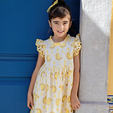 Cynthia Dress Yellow Eyelet