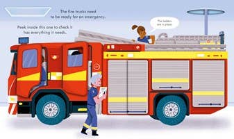 Peek Inside How a Fire Truck Works : Usborne-HarperCollins-Fritz and Gigi
