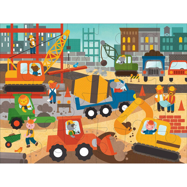 Construction Site 24-Piece Floor Puzzle-Chronicle Books-Fritz and Gigi