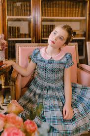 Sherazade Tartan SS Smocked Dress