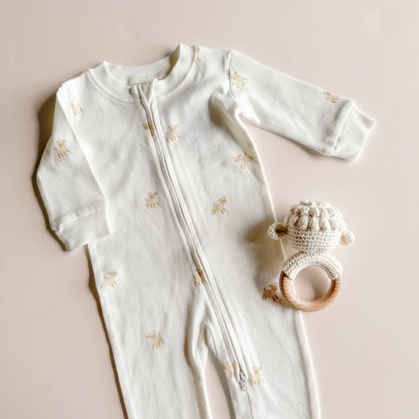 Layette Set Lamb Organic Cotton Baby Shower Welcome Gift: Pink-The Blueberry Hill-Fritz and Gigi