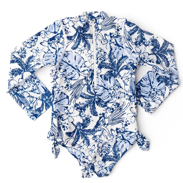Tiki  Girls Long Sleeve One Piece Swimsuit