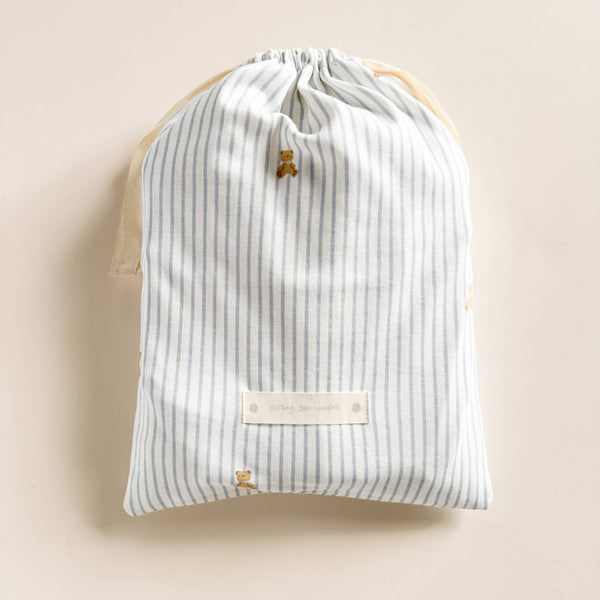 Organic Cotton Layette Bear Bee Baby Shower Welcome Gift : Blue