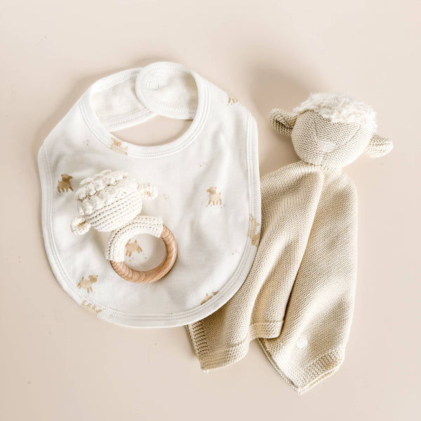 Layette Set Lamb Organic Cotton Baby Shower Welcome Gift: Pink-The Blueberry Hill-Fritz and Gigi