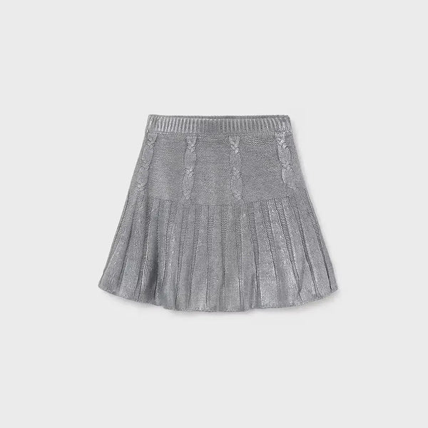 Silver Knit Skirt-Mayoral-Fritz and Gigi