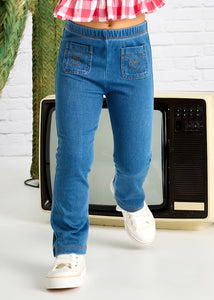 Knit Denim flare leggings Medium