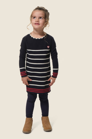 Palomina Dress Navy Ecru