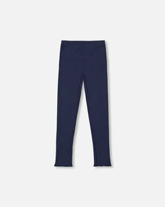 Navy Rib Legging