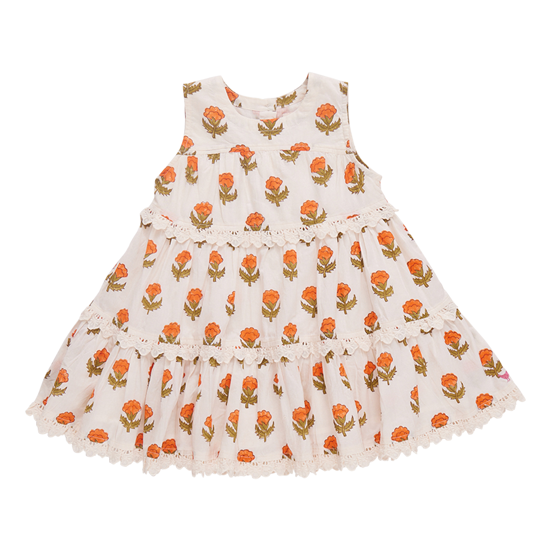 Daphne Dress Small Orange Bud