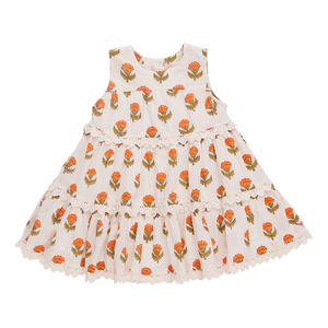 Daphne Dress Small Orange Bud