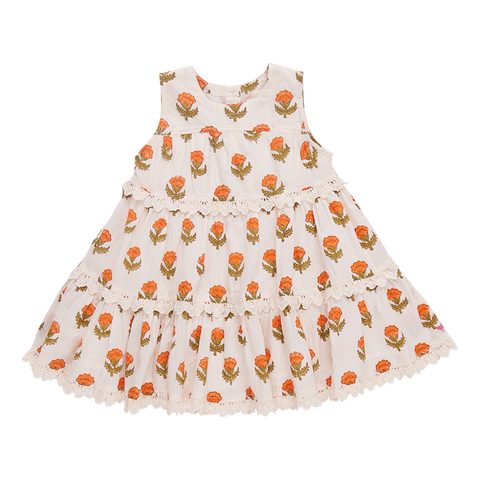 Daphne Dress Small Orange Bud