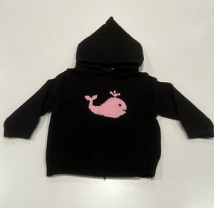 Back Zip Whale Sweater Navy Pink