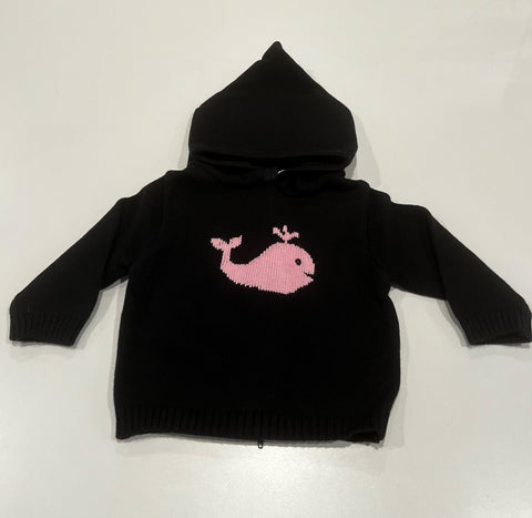 Back Zip Whale Sweater Navy Pink