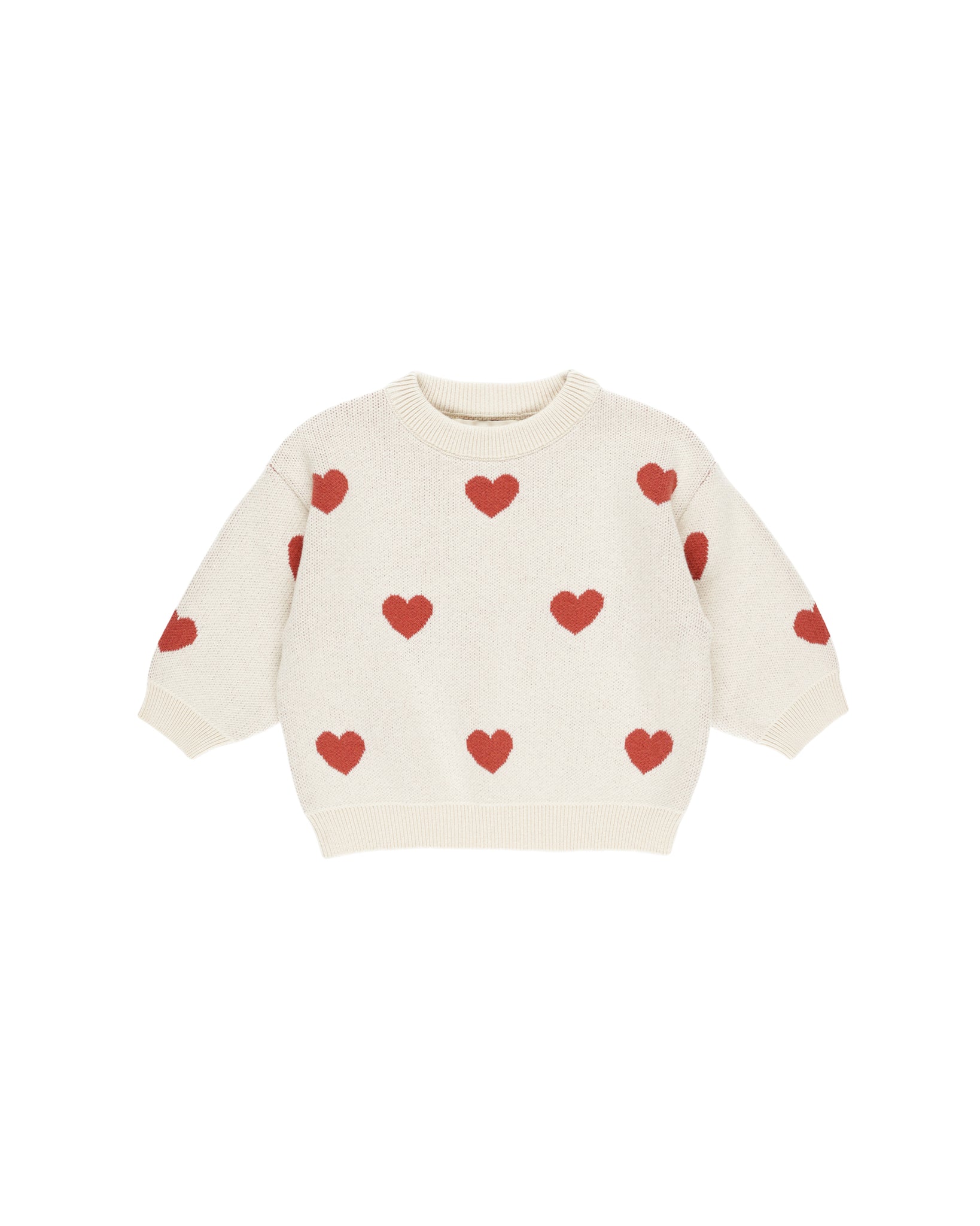 HEART KNIT SWEATER   NATURAL