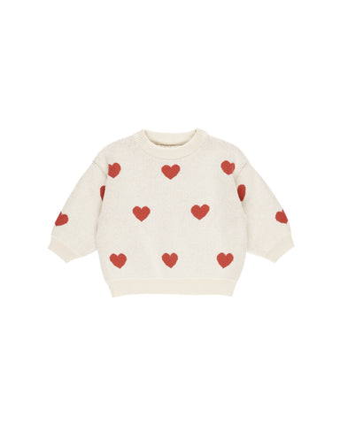 HEART KNIT SWEATER   NATURAL