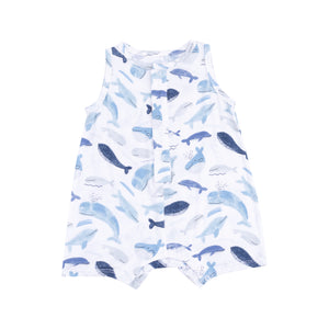 Blue Whales Shortie Romper