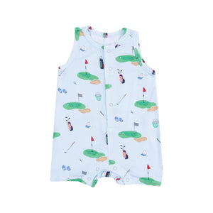 Golf Things Blue Sleeveless Shortie Romper