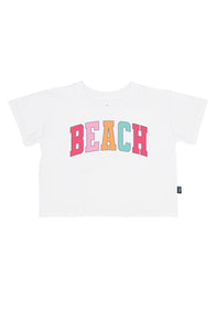 BEACH CROP  TEE WHITE TEEN