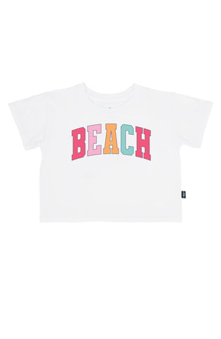 BEACH CROP  TEE WHITE