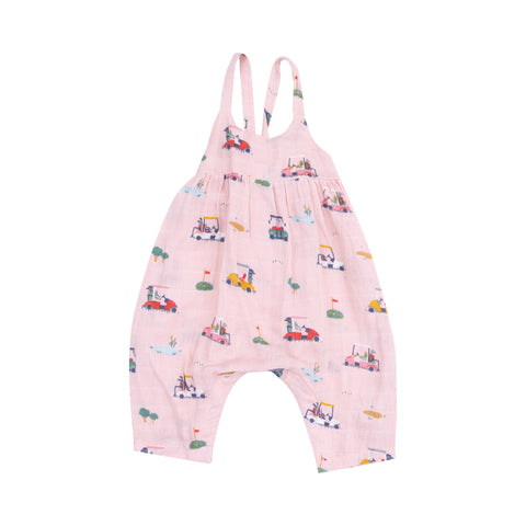 Golf Carts Cuties Tie Back Romper Pink