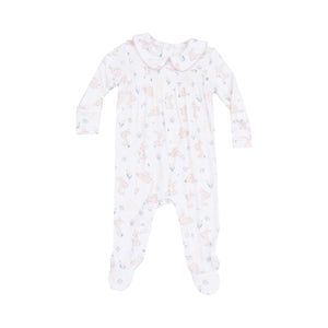 Bunny and Duck Smocked Peter Pan Footie