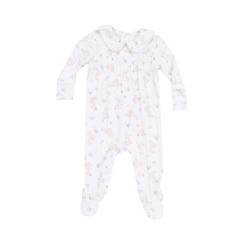 Bunny and Duck Smocked Peter Pan Footie