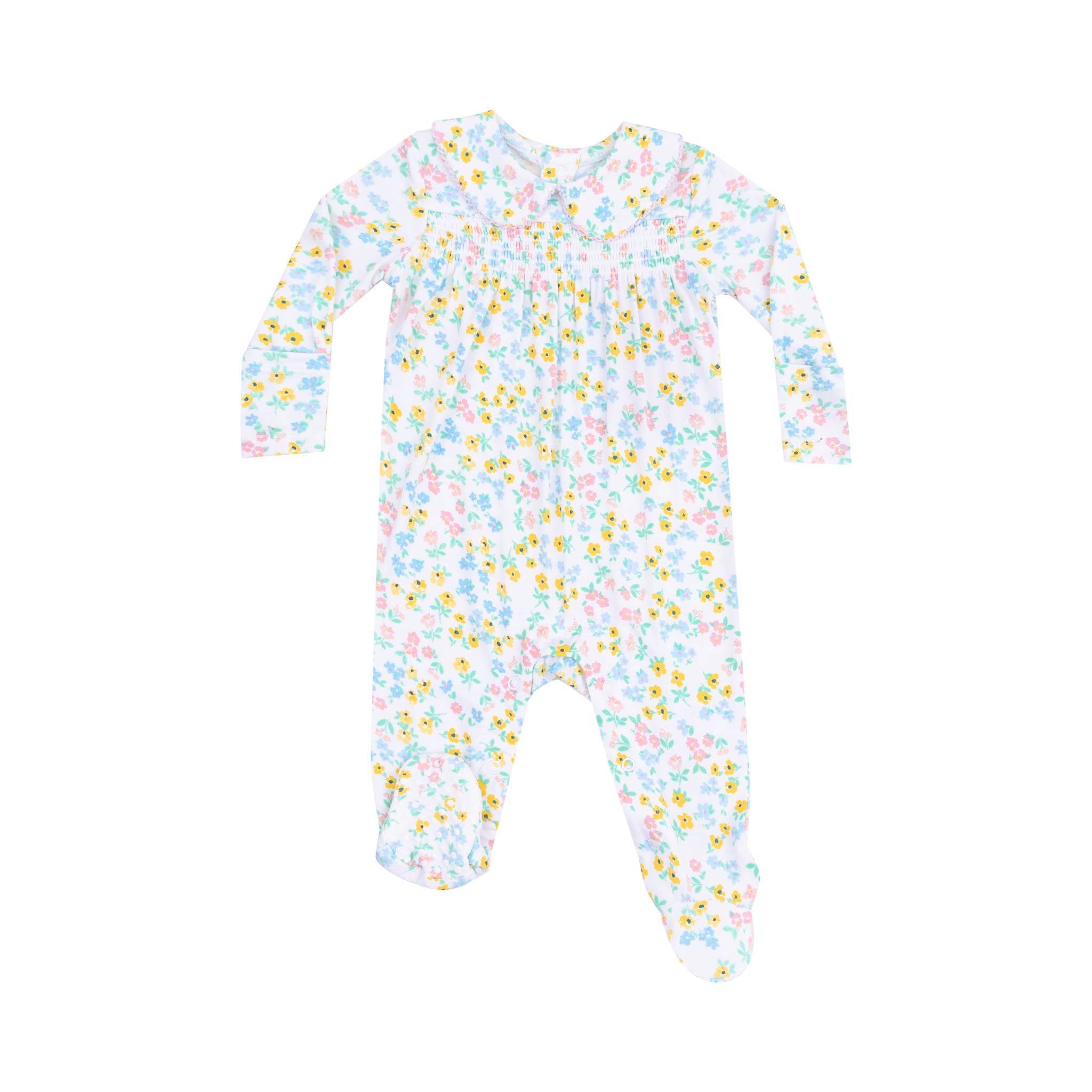 Caroline's Calico Smocked Footie
