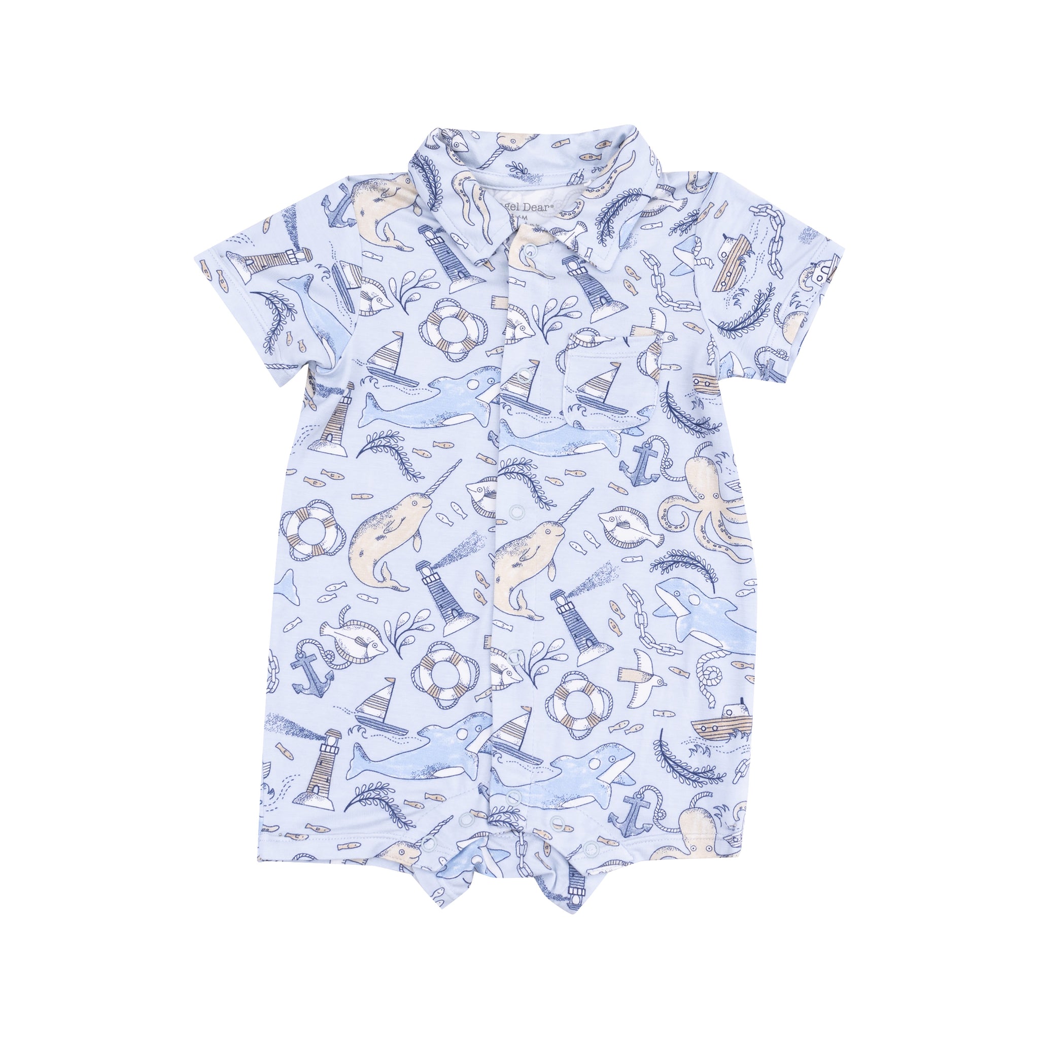 Nautical Notebook Button Down Polo Shortie
