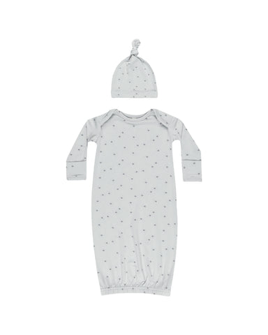 BAMBOO BABY GOWN + HAT SET - TWINKLE