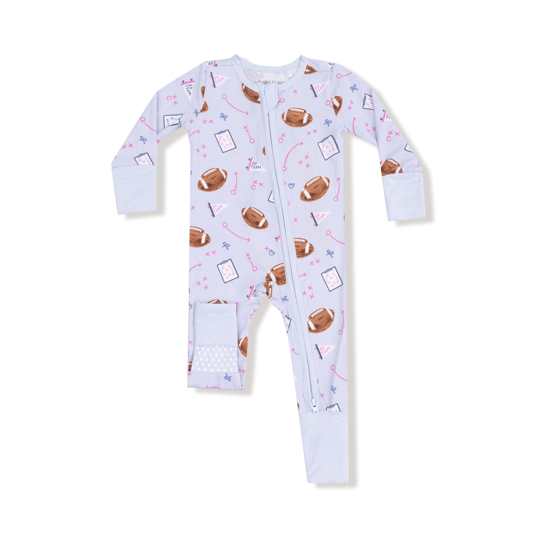 Touchdown Time  Lavender Zipper Romper