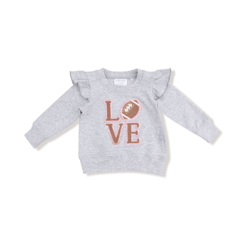 Ruffle Sweatshirt Love Patch