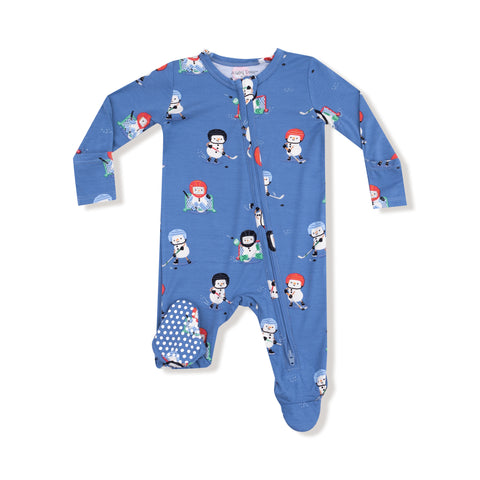 Ice Hockey Footie GRAY BLUE