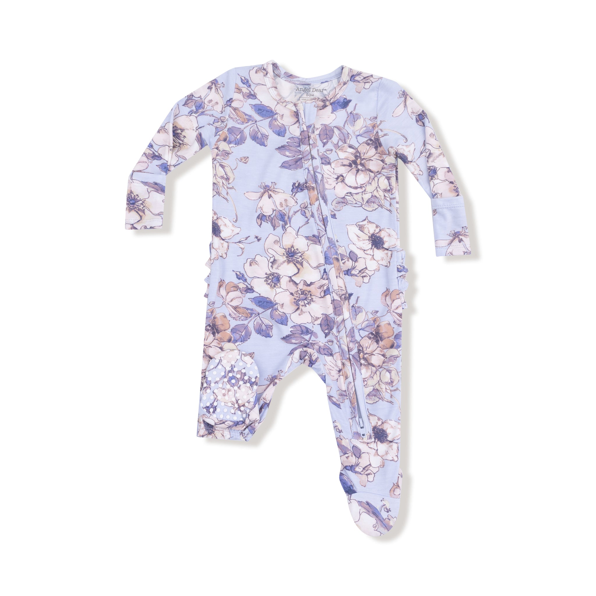 Woodrose Peri Ruffle Back Footie