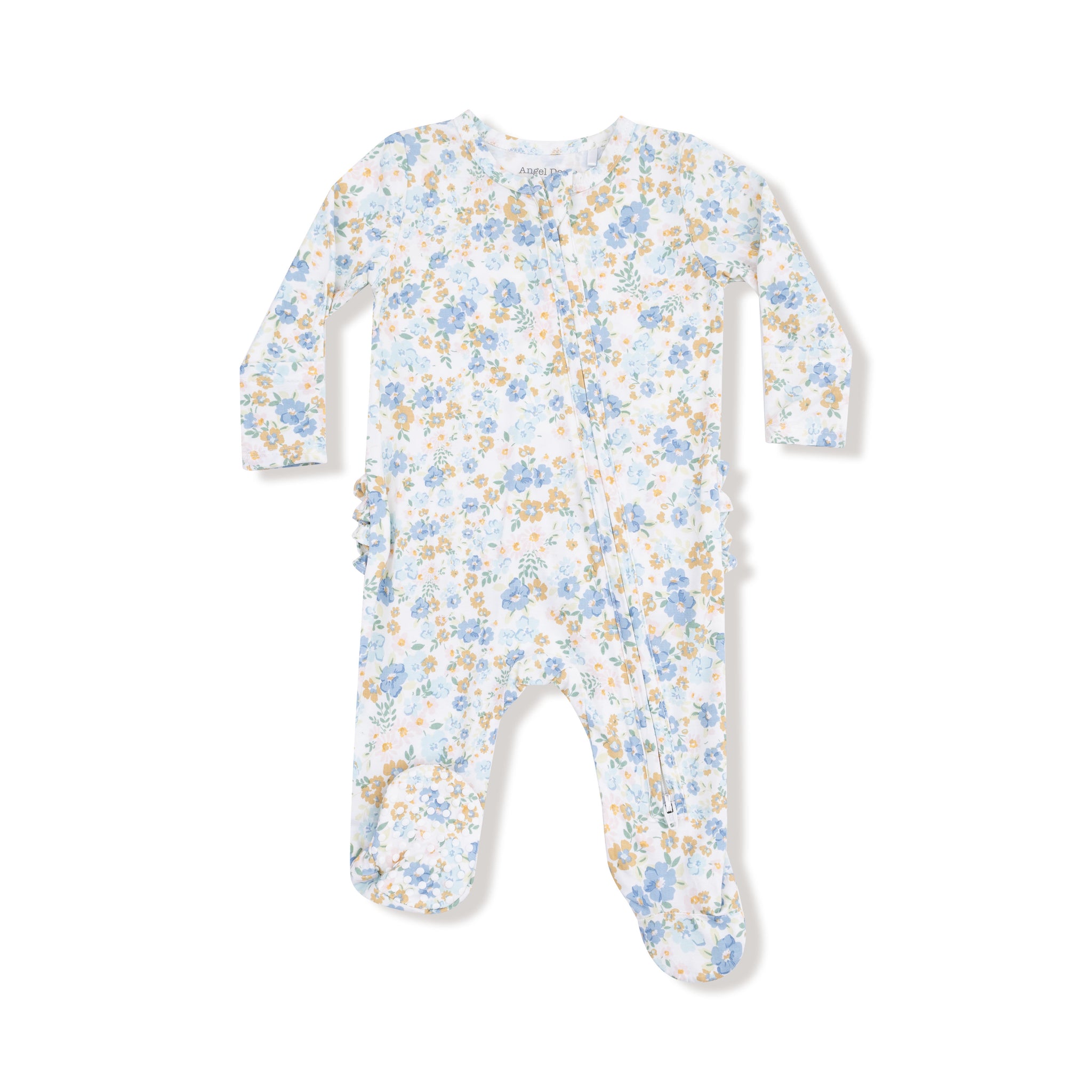 Sweet Rose Calico Ruffle Back Footie