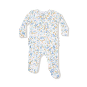 Sweet Rose Calico Ruffle Back Footie