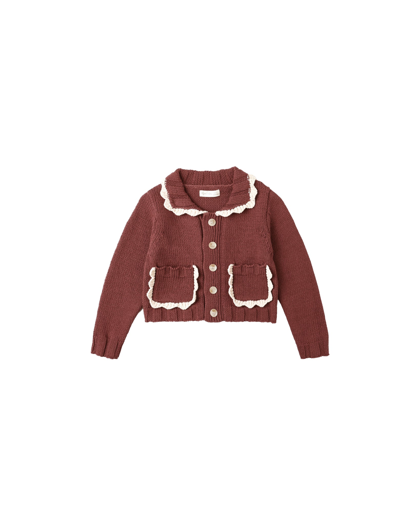 Collared Cardigan   Burgundy