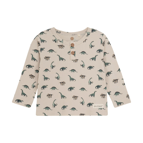T-SHIRT LS RIB AOP FRENCH OAK