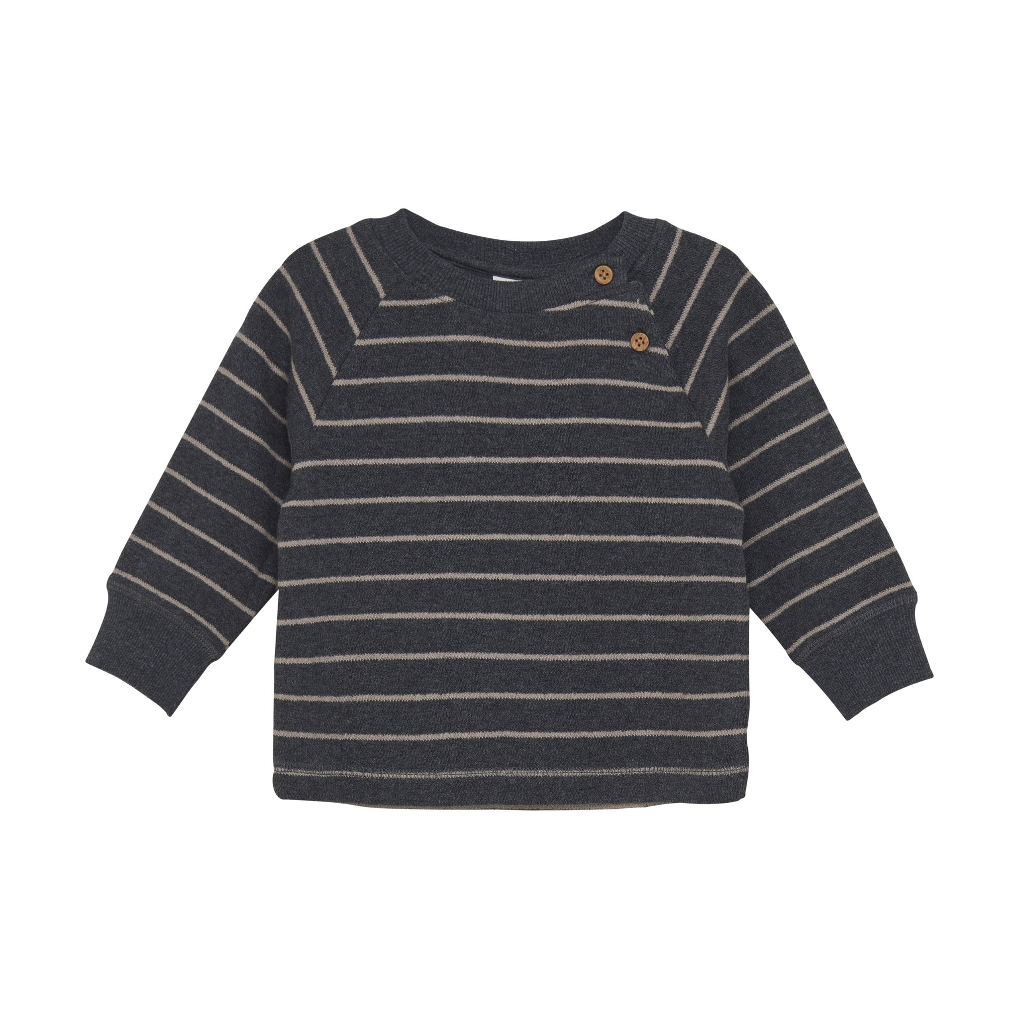 SWEATSHIRT LS STRIPE EBONY