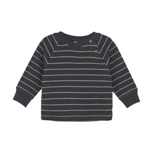SWEATSHIRT LS STRIPE EBONY