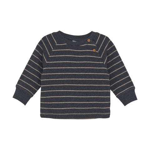 SWEATSHIRT LS STRIPE EBONY