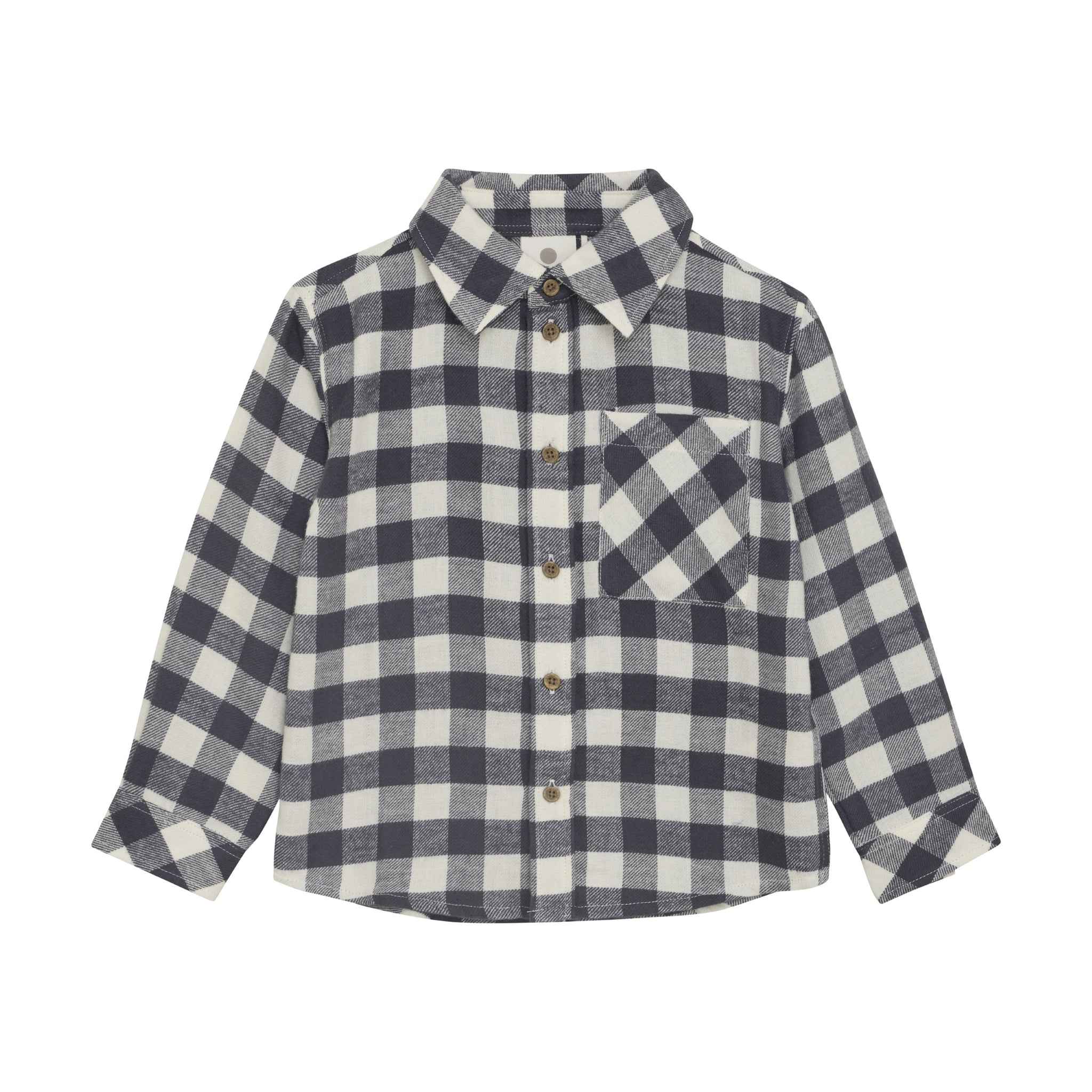 SHIRT LS CHECK EBONY